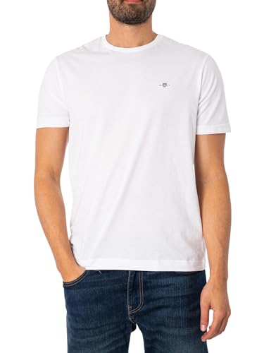 GANT REG SS Shirt À Manches Courtes Shield Regular, White, XXL Homme