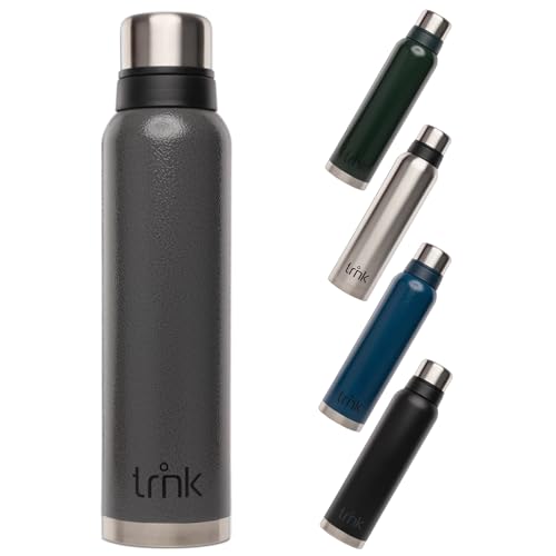 trnk Termo para exteriores Polar 2 – Termo de acero inoxidable 1600 ml – Sin BPA – El termo mantiene caliente 40 horas – Tapa con 2 vasos – Apto para lavavajillas (gris volcánico)