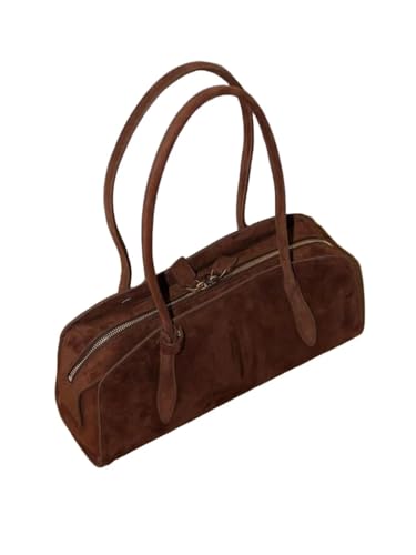 Sac à main de luxe en daim marron : l'élégance du grand hobo zippé