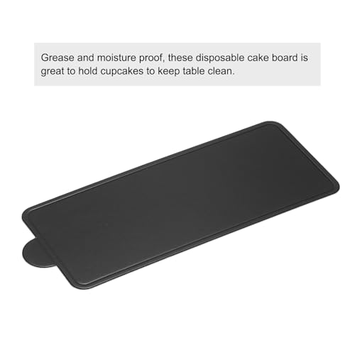 Mini planches à gâteau rectangulaires en mousse anti-gras noir