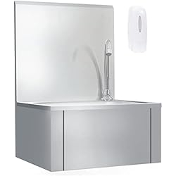 Dispensador De Agua Para Cocina Integral vidaXL Fregadero Lavamanos con Grifo y Dispensador de Jabón Lavabos de Exterior Parte Integral de Cocina Higiénico Acero Inoxidable