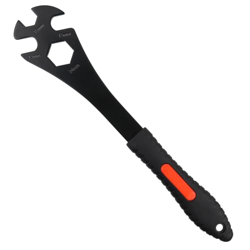 alwaiiz Clé à pédale de vélo 4 en 1, outil de retrait de pédale de 323 mm avec poignée antidérapante, clé conique 15/16/24 mm pour enlever et remplacer...