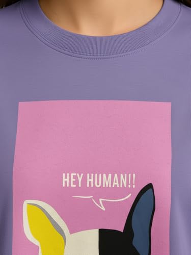 Image of HELLCAT Beige Printed Loose Fit Crew-Neck Crop T-Shirt for Women