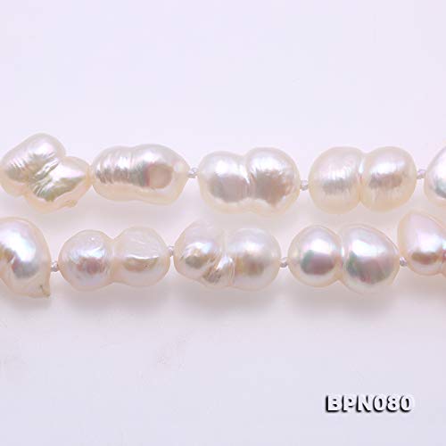 Jyx Pearl Long Strand Necklace 8-12Mm White Baroque Freshwater Cultured Pearl Necklace 34" #TOP2