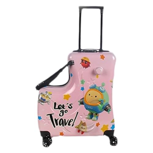 Valigia da viaggio per bambini - bagaglio rotabile con ruote trolley per - valigie per - girevole per passeggino per la festa dei festival rosa. vedi