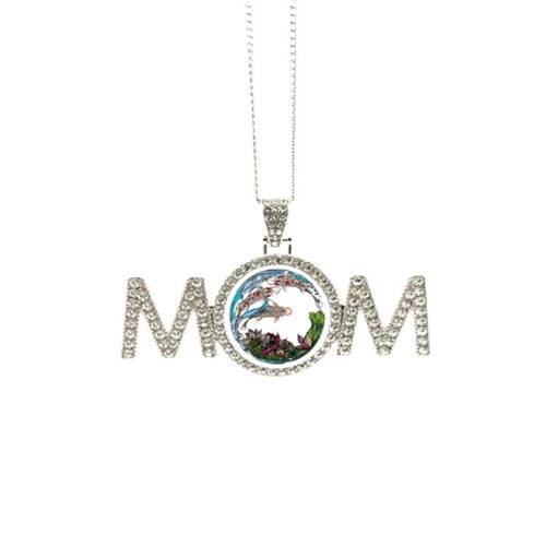 Collar con diseño geométrico de loto de carpa, regalo para el día de la madre, para mamá, abuela, abuela, joyería de cumpleaños, Medium