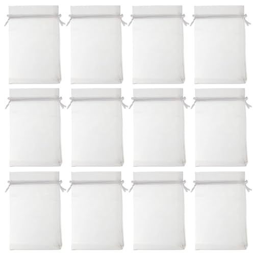 DOITOOL Bolsa Protectora para Uvas de Poliéster Diseño de Cordón, Resistente de Color Claro, para Proteger Frutas y Verduras Atadas al Árbol, Paquete de 100 Unidades
