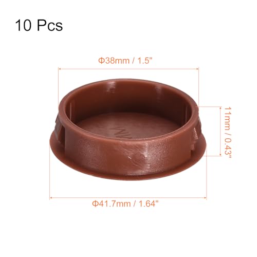 Image of uxcell 38mm /1.5 inch Plastic Hole Plugs, 10Pcs Flush Type Panel Round Snap in Fastener Knockout Locking Plugs for Furniture Insert End Caps Panels, Red