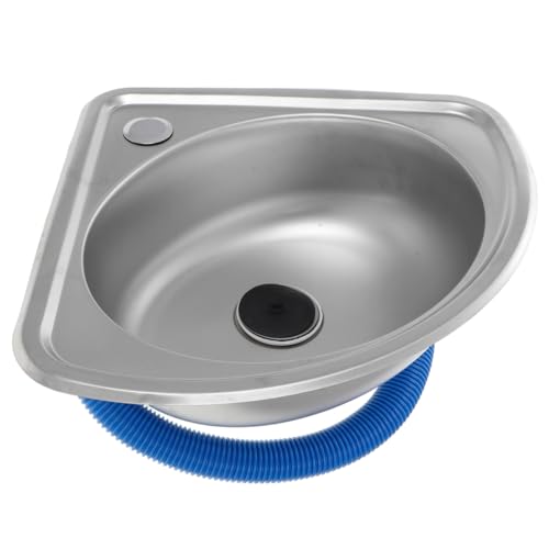 Didiseaon Campervan Sink: Stainless Steel Camper Sink Dishwashing Single Bowl Small Kitchen Compact Wash Basin with Hanging Design for Camping and Home Use