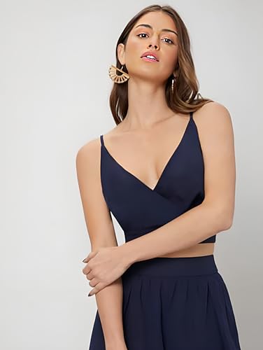 Image of Women's Two-Piece Co-ord Sets-Crop Top and Wide-Leg Pants-Stylish Casual Matching Outfits