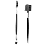Duo Eyebrow Brush,BETURY Spoolie Brush and Eyelash Comb 2 PCS Professional Eyebrow Makeup Tool (Black)