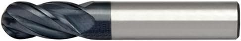 Alfa Tools HPSCB60672AL 3/16X3/16 4 Flute Single End Ball High Performance AlTiN Carbide Mill Made In USA,