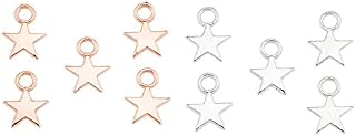 Angel Malone Tibetan STAR Pendant Charm Beads Jewellery Making Findings 10.5mm (Tibetan Rose Gold, 20)