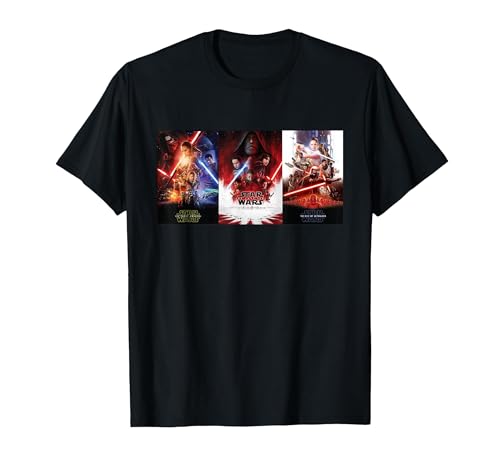 T-shirt Star Wars New Trilogy avec affiches de film imprimées pour fan