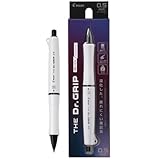 Pilot The Dr. Grip Black Accent, Advanced Mechanical Pencil with Ergonomic Grip, Shake Shake Lock Mechanism, 50% Operational Noise Reduction, 0.5mm Lead, Matte White, HTDGB-15-MW