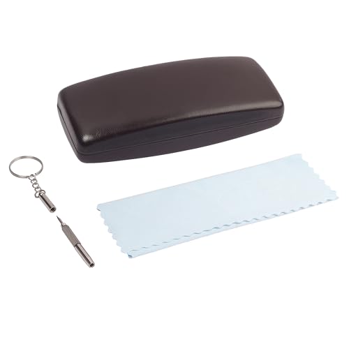 Image of VIVID Vision Unisex Adult Eyewear Specs Case Cover | Screw Driver | Free Cloth | Protect Eye Glasses | Chashma Dibbi | Spectacle Box | HINGE-SPRING | Metal | 3 IN 1