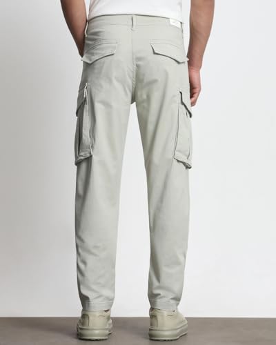 Image of MUFTI Navy Slim Fit Cargo Trousers