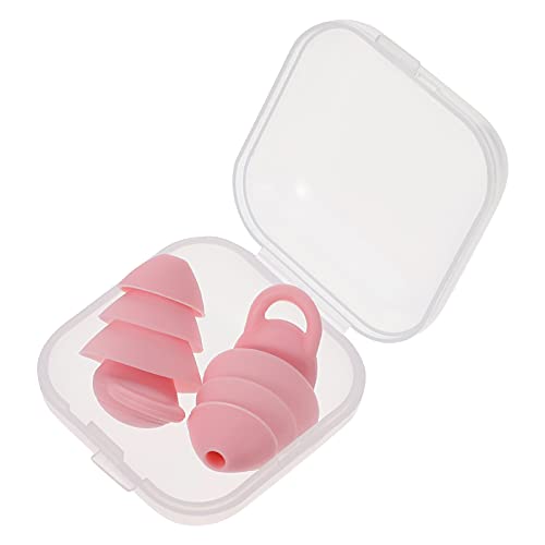 NOLITOY 1 Par para los anti ruido duerme bien earbuds - cómodos cableado sonido suministros de dormitorio para los para dormir gel de sílice rosa