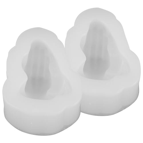 Hemoton 2pcs Buddha Hand Silicone Mold Prayer Hand Epoxy Resin Casting Mold Molds for DIY Fondant Epoxy Resin Candle Cake Decorating Translucent