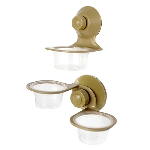 Mikikit 2PCS Escape Lizard Feeding Bowl Suction Cup Water Dish for Reptiles Compact Pet Feeder Accessories Lightweight and Portable for Reptile Care