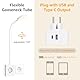 Aigostar LED Wandleuchte mit Stecker und Steckdose, Schlafzimmer Steckdosenlampe Touch-Dimmer, 3 Lichtfarben, Leselampe mitTyp C/USB Ladeanschluss, 360° flexibler Hals, Weiß