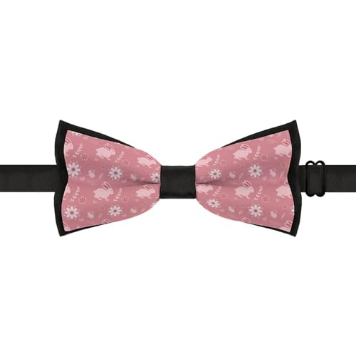 GoasNei Cute Rabbit Pattern Bow Tie for Men Adjustable Necktie Funny Tie Neck Ties for Weddings Party