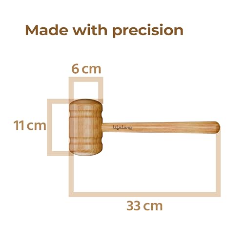 Image of Lifelong Wooden Bat Mallet for Cricket | Dual-Sided, Precision-Crafted | Durable Wood Construction | Optimally Balanced for Efficient Bat Preparation