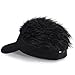 Regilt Adjustable Sun Visor Hat with Wig Spiked Hairs Fashion Baseball Golf Cap for Men & Women (Black+Black Hair)