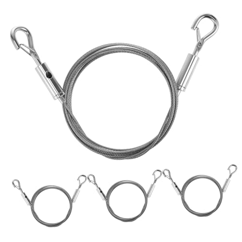 Image of 4pcs Stainless Cable for Hanging of Metal Hanging Wire Ring Long for Picture Frames Mirrors Planters Artwork