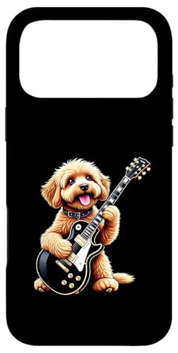エレキギターを弾く面白いCavapoo Dog Music Lovers スマホケース iPhone 17 Pro Max 用