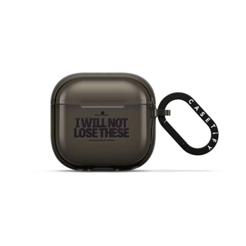 Coque Airpods 4 CASETiFY Impact anti-perte avec anneau mousqueton robuste noir