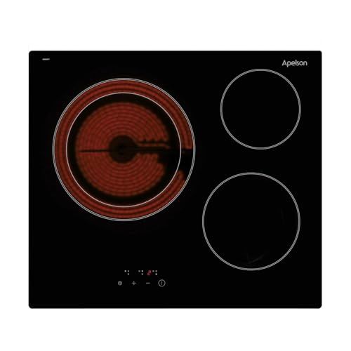 APELSON ACGI 4060 BK Encimera de Inducción | Modelo AVT 360 | Tres Zonas de cocción | Sistema de anclajeQuick-Fix System | 9 Niveles de Potencia | Bloqueo de Seguridad, 1750 W, Cerámica, Negro