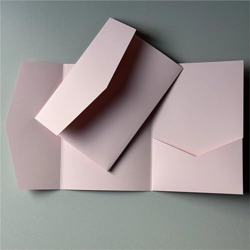Tarjetas de boda personalizadas de alta gama con solapa de bolsillo verde de 25 unidades 6