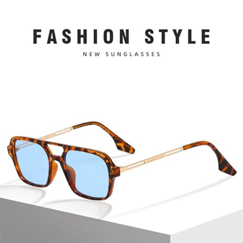 Lunettes de soleil double pont aux verres teintés style rétro chic - 2