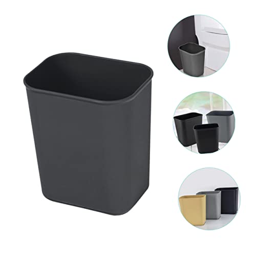 Caneca rectangular de plástico negra 2 piezas para basura doméstica miniatura 3