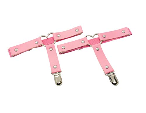 Heart Leg Garter Belt Anti-Slip Clips Elastic Punk Harness Adjustable Sexy Elasticity Leg Harness Garter Belts Punk Gothic Thigh Ring Garter with Metal Clip 2PCS