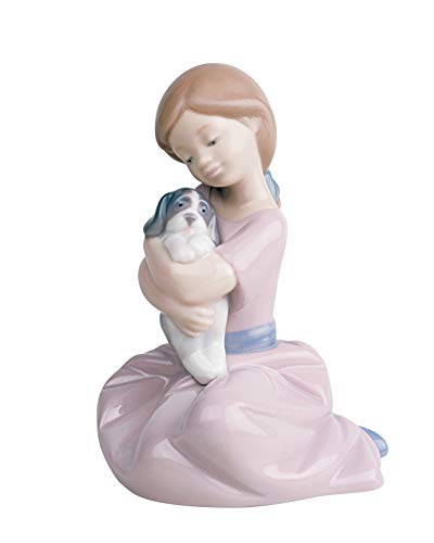 Nao by Lladro Collectible Porcelain Figurine: MY PUPPY LOVE - 5 1/2" tall - girl with puppy dog