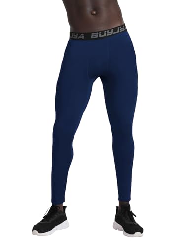 Image of BUYJYA 3 Pack Men's Compression Pants Running Tights Workout Leggings Athletic Cool Dry Yoga Gym Clothes Gift