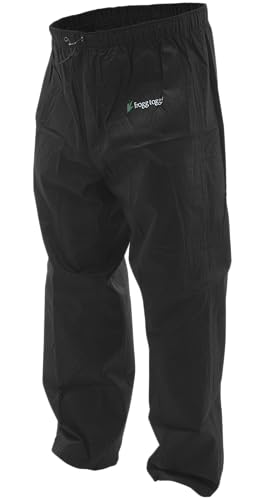 FROGG TOGGS Men's Standard Classic Pro Action Waterproof Breathable Rain Pant, Black, Large