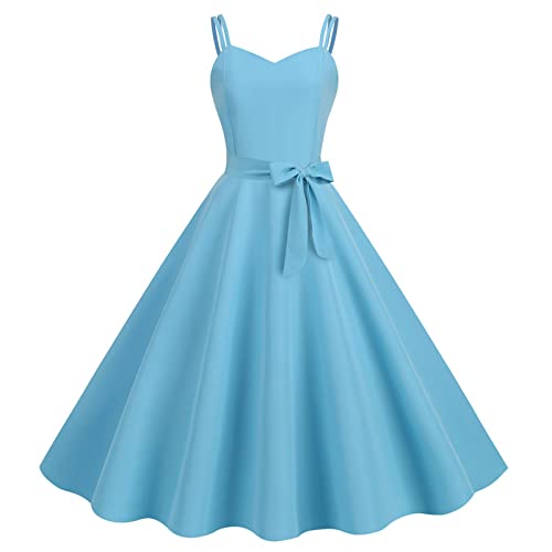 Vestidos de Cóctel para Mujer, Vestido Elegante para Mujer Color Sólido Cintura Alta Cuello en V...