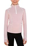 Hansber Reitshirt Für Mädchen Top Mit Hohem Kragen Und Langen Ärmeln T Shirt Sport Shirt Baseball Training Pilates Rosa 146-152