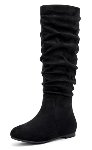 Jeossy Women's 941 Knee High Boots, Falt Slouch Boots, Tall Fall Boots Pull on