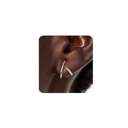 MUMREUES Silver Earrings for Women Trendy 14K White...