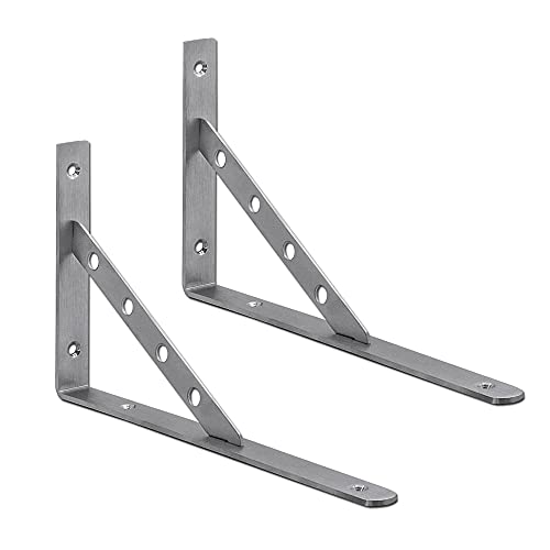 2 piezas Acero Inox Soporte de Estante Artesano Cargador Pesado Metal Soporte Estantería Angular Consola de Carga, Modelo:Mod1-300mm x 160mm Cover