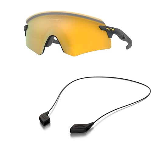 Oakley OO9471 Sunglasses Bundle: OO 9471 ENCODER 947104 Matte Carbon and Large Black leash Accessory kit2