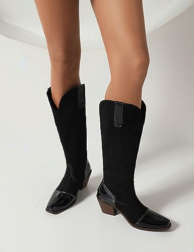 Roimaash Women Embroidered Western Boots Knee High2