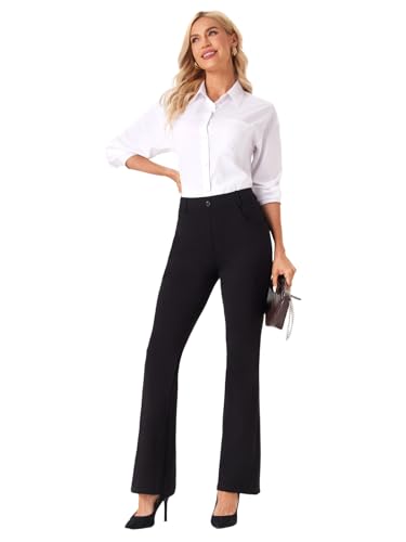 viehunt Womens Straight Leg Stretchy Dress Work Pants Business Office Casual Slacks with Pockets4