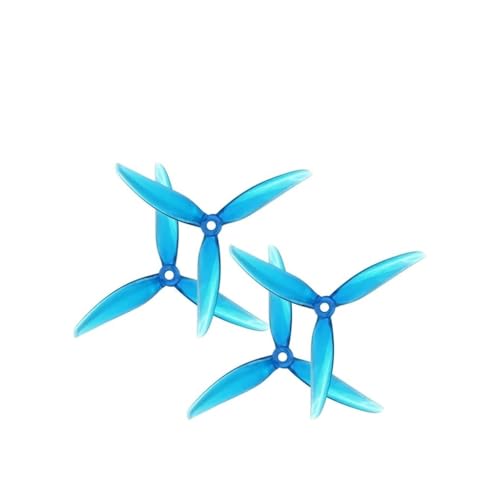 Hélices J33 J40 R29.5 drone vibrations réduites tripales polycarbonate bleu arbre 5mm