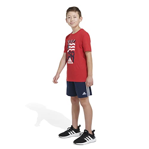 adidas Camiseta masculina de manga curta com estampa de algodão EUA, Better Scarlet, 5