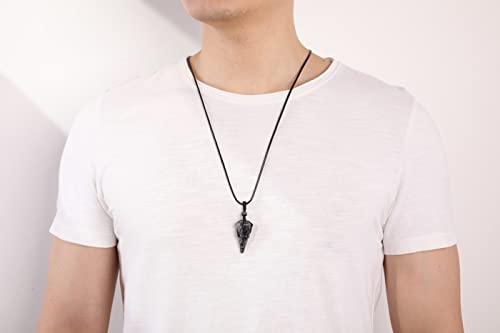 Image of XIANNVXI Healing Crystal Necklace for Men Jewelry Gift | Adjustable Black Rope Natural Gemstone Pendant
